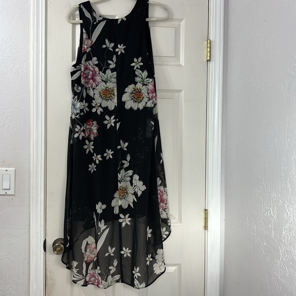 Kate Kane Floral Black Sleeveless Dress size Large - Picture 4 of 8